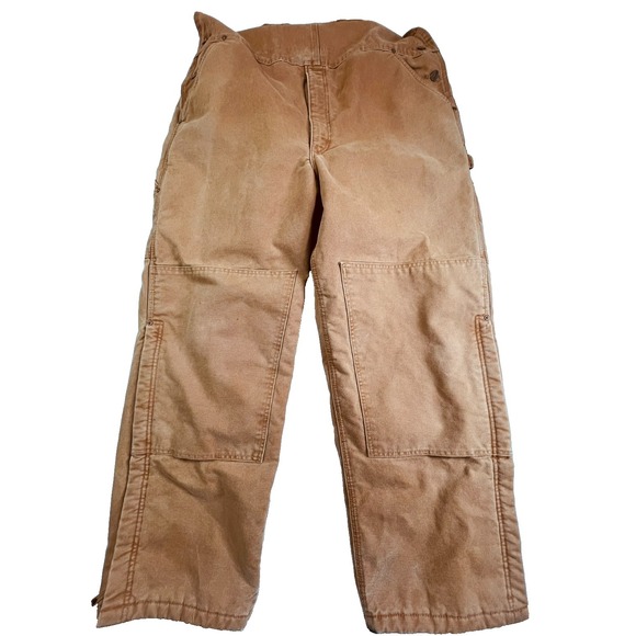 Carhartt 42 x 30 Duck Insulated Bib Overalls R27 Double Knee Union Made USA - Picture 4 of 15